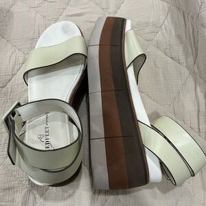 Naked Feet GEO leather wedge in Mist Great condition 9.5